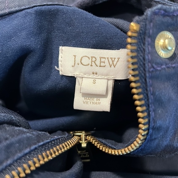 J. Crew Navy Hooded Twill Jacket Size S - Picture 7 of 9